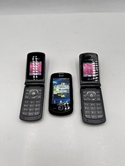 Vintage Mixed Lot of 3 Cell Phones Untested Power up LG Samsung ATT Verizon Flip