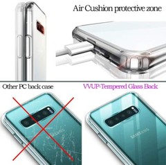 For Samsung Galaxy S10+ Plus Case Clear 9H Tempered Glass Back Shockproof Cover