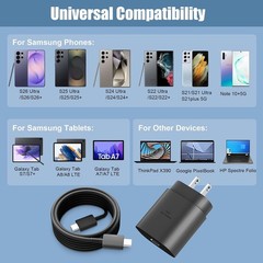 Fast Charging 25W USB-C Charger Block for Samsung Galaxy S21/S22/S23/S24/S25/S26