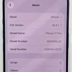 Unlocked Apple iPhone 17 Pro 256GB 26.4.1 Deep Blue MG7M4LL/A