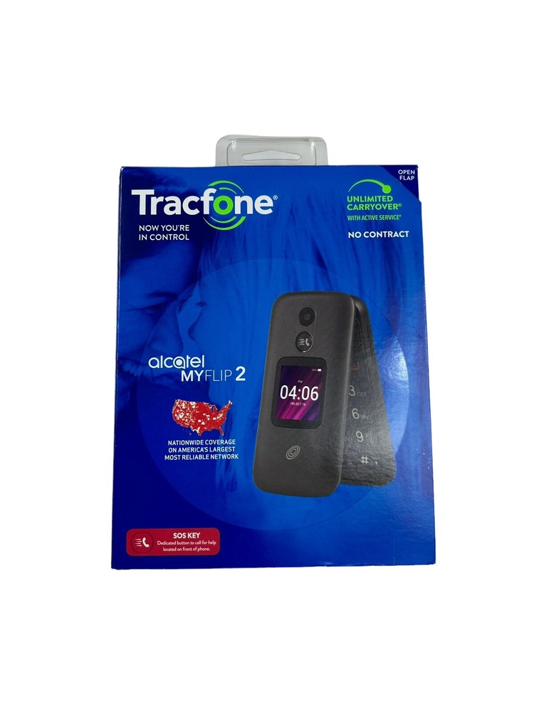 Tracfone Alcatel MYFLIP 2 (A406DL) Prepaid Flip Phone T9 – Good Used Condition