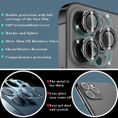 2 Pack Bling Camera Lens Protector Tempered Glass for iPhone 14 Pro/Max