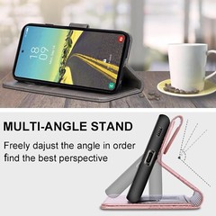 For iPhone 16e Case With Embossed PU Leather Stand &shockproof protective cover
