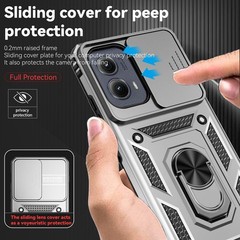 for Motorola Moto Edge 2024 Case with Tempered Glass Screen Protector Multicolor