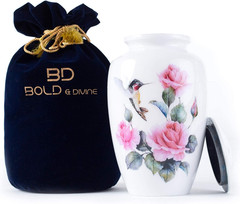 Hummingbird Printed Adult Cremation Urn | Large | 200 Cubic Inches | Multicolor