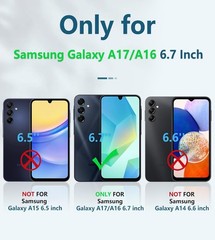 For Samsung Galaxy A17 5G Clear Case with Military-Grade, Slide Camera Cover