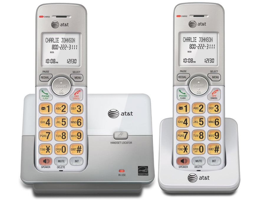 AT&T 2 Handset Cordless Home Phone System Caller ID Call Waiting Speakerphone