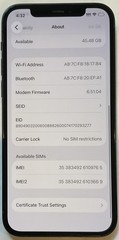USED BLACK GSM UNLOCKED iPhone 12, 64GB A2172 MGF43LL/A WITH 89% BATTERY HEALTH
