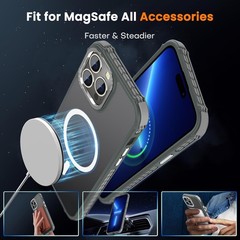 Strong Magnetic Case for iPhone 14 Pro Max 6.7-Inch, Translucent Matte Shockproo