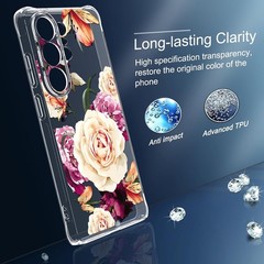 Samsung Galaxy S26 Ultra Case: Women Girls Flower Floral Flexible TPU Rubber Cov