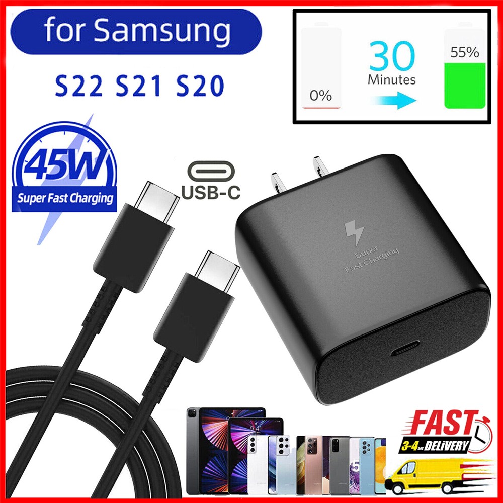 45W Super Fast Charger Adapter Plug +Cable for Samsung Galaxy S21/S22/S23 Series