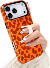 iPhone 17 Pro Max Case with Finger Strap Kickstand, Stylish Chic Leopard Cheetah