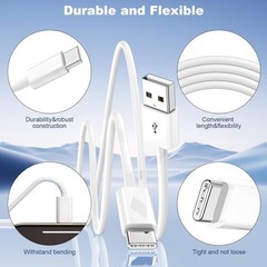 2-Pack 6FT USB-A to USB-C Fast Charger for iPhone 15/16 Pro Max