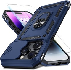 Case for iPhone 14 Pro Max Phone Cover with Slide Camera Lens Cover and Screen P