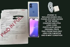 Apple iPhone 16 – 64GB – Ultramarine (Unlocked) – Excellent Condition