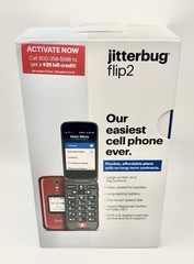 Jitterbug Flip2 Cell Phone for Seniors Large Screen Red BRAND NEW OPEN BOX