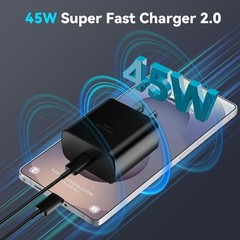 45W Type-C Fast Charger Adapter for Samsung Galaxy A25 A26 6.6Ft Cable
