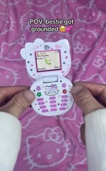 Hello Kitty Flip Phone 4G With Camera Kawaii 2025 – Sanrio Cartoon Kids Phone