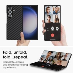 Slim Fit Carbon Fiber Matte Case for Samsung Galaxy Z Fold 7, Shockproof Black