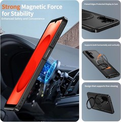 Phone Case for Samsung Galaxy A05s/A05 with Tempered Glass Screen Protector Blac