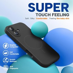 Magnetic iPhone 17 Case, Integrated Silicone Camera Control Cover, Shockproof Bl