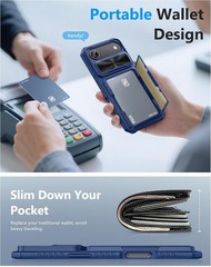 iPhone Air Wallet Case, Built-in Card Holder & Slide Camera Cover, RFID Blocking