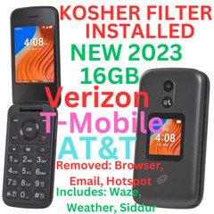 NEW UNLOCKED TCL FLIP 2 GSM CDMA LTE KOSHER FILTER WITH WAZE WEATHER SIDDUR