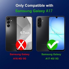Black Matte Protective Bumper Phone Case for Samsung Galaxy A17 4G/5G, Anti-Fing