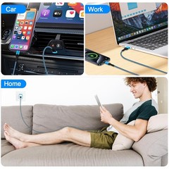 2 Pack 3.1A USB Type-C Fast Charger Adapter for iPhone 17e 17 Pro Max 3FT