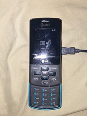 LG CF360 AT&T Slider Phone Blue Black Used Works