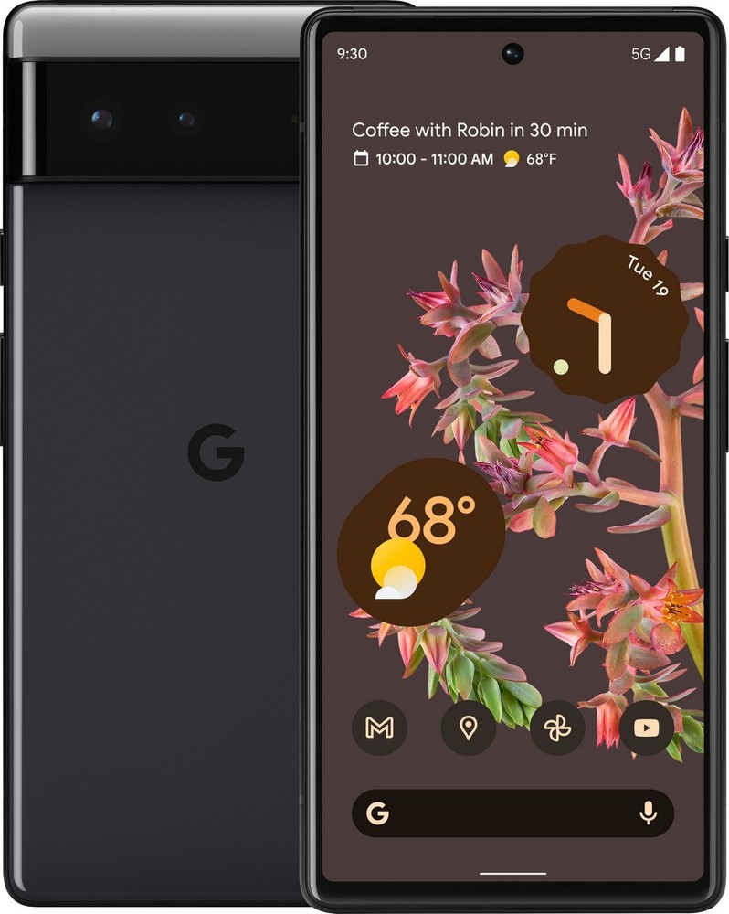 Google Pixel 6, Fully Unlocked | 128 GB, Black, 6.4 in Screen | B+ Grade | GB7N6