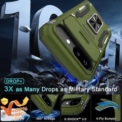 Olive Green Case for Google Pixel 10a with Slide Camera Cover & Screen Protector