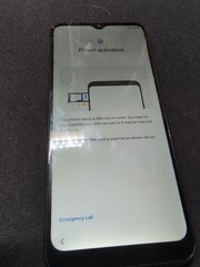 samsung Galaxy A02S Black smart Phone. For parts Only But Powers On