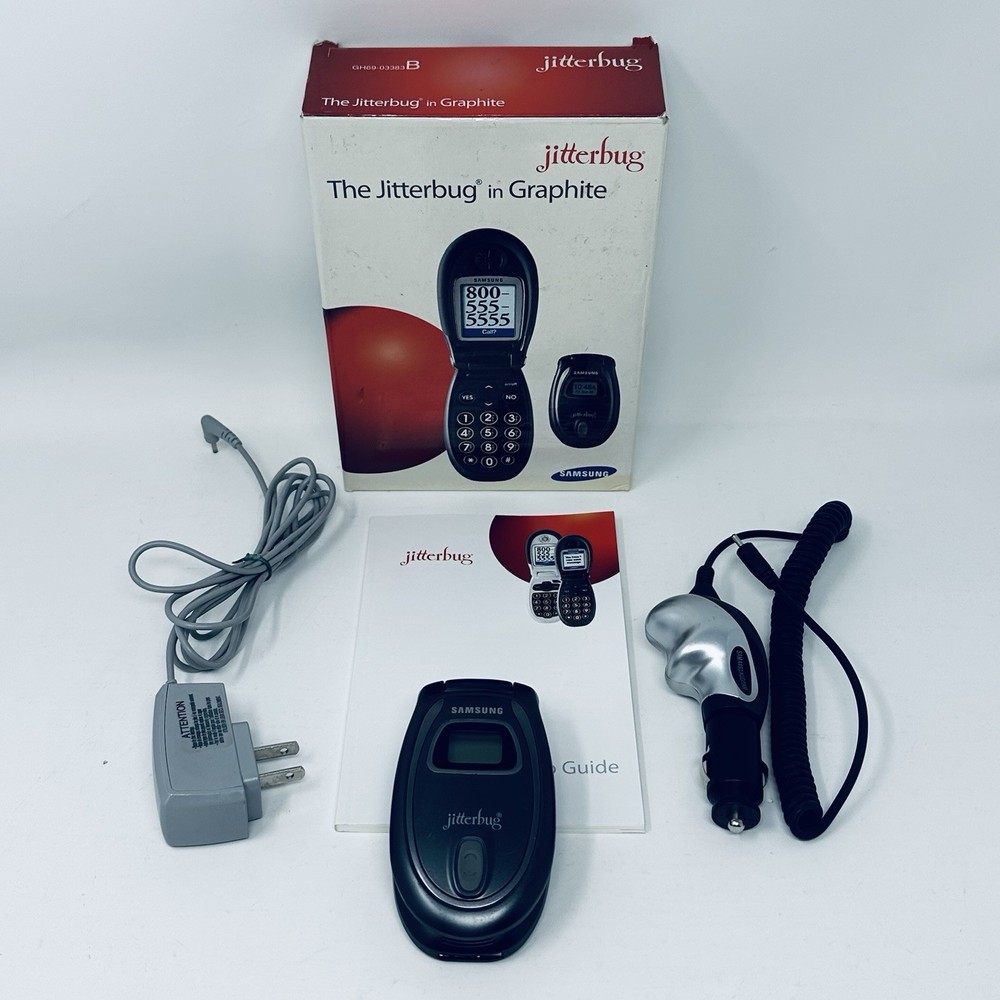 Samsung Jitterbug SPH-A120 Graphite Cellular Phone with Accessories