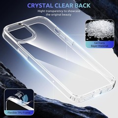 Crystal Clear for iPhone 14 Pro Max case, Anti-Yellowing, Shockproof Slim Clear