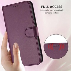 Dark Purple Wallet Case for Google Pixel 10a (2026), Cash Pocket, Card Slot, PU