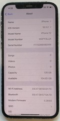 CRACKED BACK GLASS, GSM UNLOCKED iPhone 12, 128GB A2172 MGF93LL/A FOR REPAIR