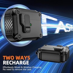 Black Case for AirPods Pro 2nd/1st | Includes Cleaning Kit & Magnetic Lock