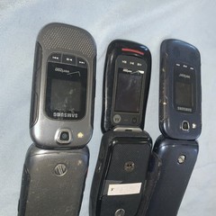 3 Samsung Verizon Flip Cell Phone Lot Parts Used Vintage
