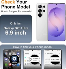 Slim Translucent Matte Phone Case for Samsung Galaxy S26 Ultra, Magnetic, Purple