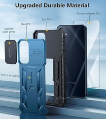For Samsung Galaxy A17 5G Clear Case with Military-Grade, Slide Camera Cover