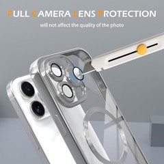 Magnetic Clear Case for iPhone 15 Pro Max with Full Camera Lens Protection, Slim