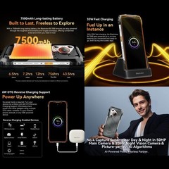 Blackview BL7000 8GB 512GB 5G Rugged Phone 6.78&Prime; Android 15 NFC Dimensity 6300