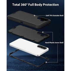 Heavy Duty Rugged Dual-Layer Shockproof Case for Samsung Galaxy A17 5G, Black