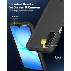 Heavy Duty Rugged Dual-Layer Shockproof Case for Samsung Galaxy A17 5G, Black
