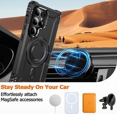 Slim Fit for Samsung Galaxy S25 Ultra Case with Stand, Military Grade Protection
