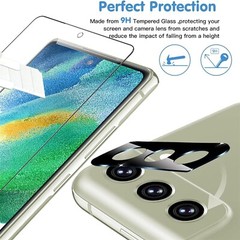 6 in 1 for Galaxy S21 FE 5G Tempered Glass 4 Pack Screen Protector+Camera Lens