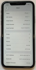 FULLY FUNCTIONAL GSM UNLOCKED iPhone 11, 64GB A2111 MHC43LL/A 26.3.1 80% BATTERY
