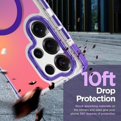 Magnetic Case for Samsung Galaxy S25 Ultra Slim Translucent Matte Purple Design