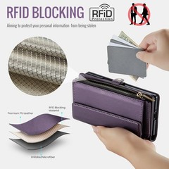 Black Wallet Case with RFID Blocking Card Holder for Samsung Galaxy Z Fold 7
